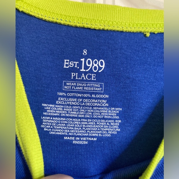 🌸The Children’s Place New Blue & Yellow Car Theme Long Sleeve & Pant Pj Set - Picture 2 of 5